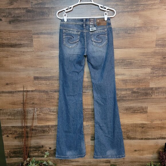 Silver Jeans Size 25 Pica Slightly Curvy Mid Rise Flare Bell Bottom NWT - Picture 2 of 11